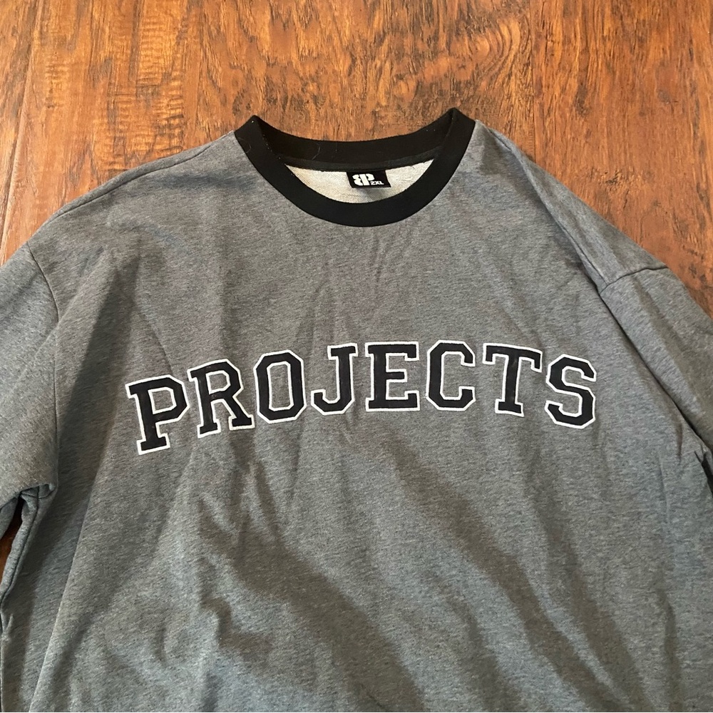 Brooklyn project grey sweater hoodie crewneck